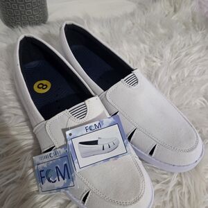 FOM Men's Classic White Slip-On Loafers